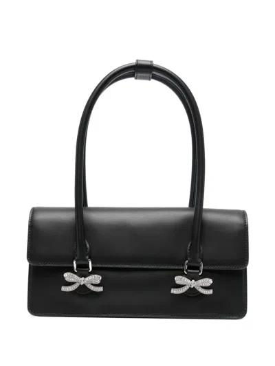 Self-portrait Soft Leather Shoulder Bag In Black