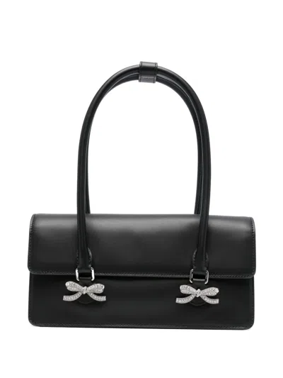 Self-portrait Self Portrait Soft Leather Shoulder Bag In Black