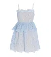 Self-portrait Organza Lace Mini Dress In Blue