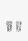 Self-portrait Sparkling-crystals Earrings In Black