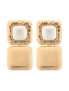 Self-portrait Square Drop Earrings In Gold