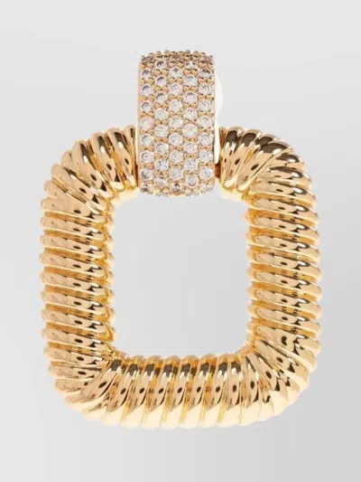 SELF-PORTRAIT SQUARE TWISTED EARRINGS FEATURING CRYSTAL ACCENTS