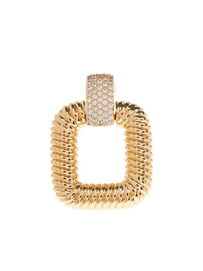 Self-portrait Square Twisted Earrings In Gold