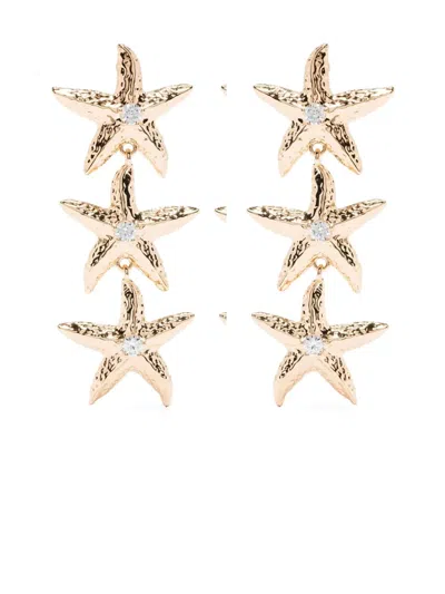 Self-portrait Starfish-drop Earrings In Gold