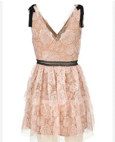 Pre-owned Self-portrait Starlet Rose Lace Midi Dress Us6, Us8 In Pink