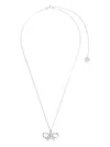 Self-portrait Self Portrait Women Micro Crystal Bow Necklace In Gray