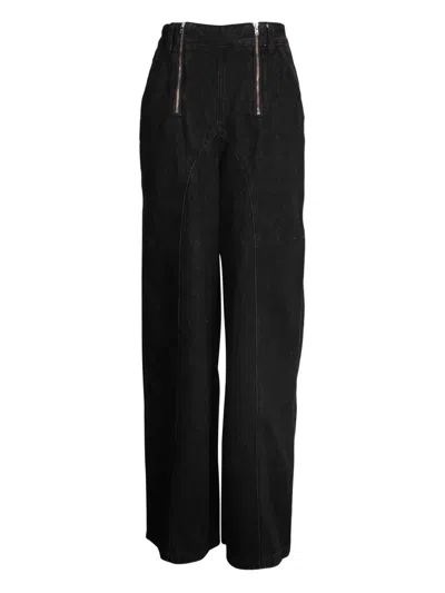 Pre-owned Self-portrait Stitch-detail Jeans In Black