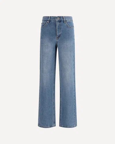 SELF-PORTRAIT STRAIGHT-LEG JEANS WITH ALL-OVER RHINESTONES