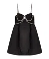 Self-portrait Taffetà Dress With Rhinestones Detail In Black