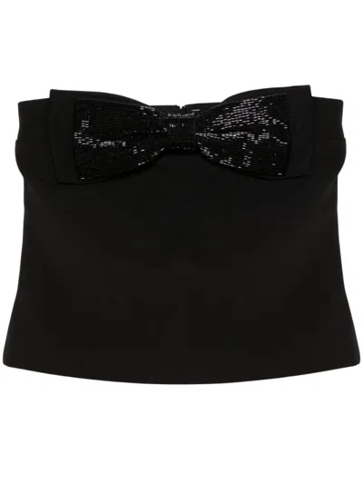 SELF-PORTRAIT STRAPLESS BLACK BANDEAU TOP