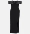 Self-portrait Strapless Embellished Midi Dress In Black