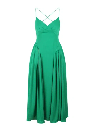 Self-portrait Strappy Midi Dress In Green