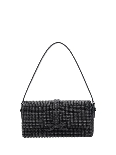 Self-portrait Strass Baguette Handbag In Black