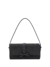 Self-portrait Chainmail Crystal Shoulder Bag In Black