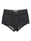 Self-portrait Stretch-cotton Denim Shorts In Black