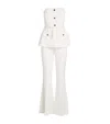 Self-portrait Strapless Belted Embellished Stretch-crepe Jumpsuit In White