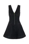 Self-portrait Navy Blue Dress With Bustier Neckline And Zip Detail