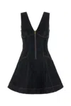 Self-portrait Navy Blue Dress With Bustier Neckline And Zip Detail