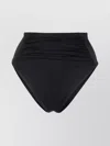 Self-portrait Stretch High-waisted Bikini Bottoms In Black