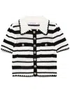 SELF-PORTRAIT STRIPED CROCHET TOP
