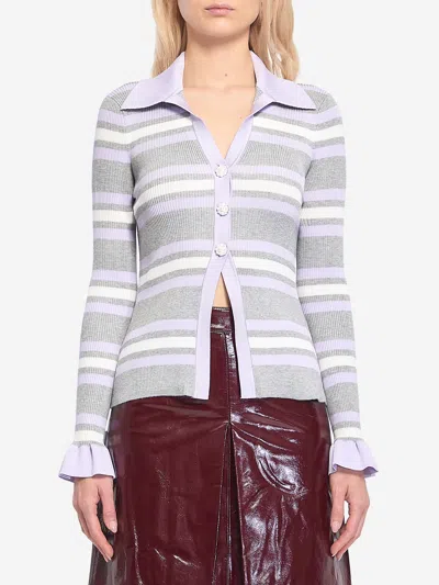 SELF-PORTRAIT STRIPED KNIT TOP