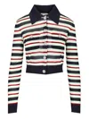 Self-portrait Self Portrait Maglia Navy Striped Viscose In Multi
