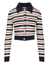 Self-portrait Self Portrait Maglia Navy Striped Viscose In Multi