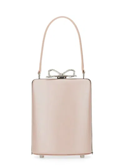 Self-portrait Structured Bag With Decorative Bow In White