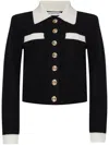 Self-portrait Structured Black Sweater With Gold-tone Buttons