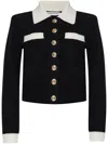Self-portrait Structured Black Sweater With Gold-tone Buttons