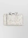 Self-portrait Structured Clutch Bag Featuring Chain Strap In White