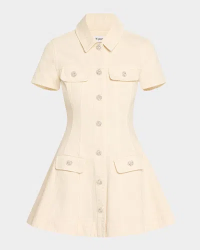Self-portrait Structured Denim Mini Dress
