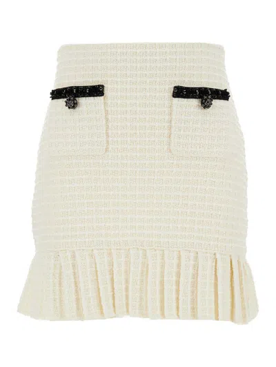 Self-portrait Structured Knit Mini Skirt