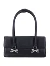 Self-portrait Structured Shoulder Bag With Distinctive Bow Detail In Black