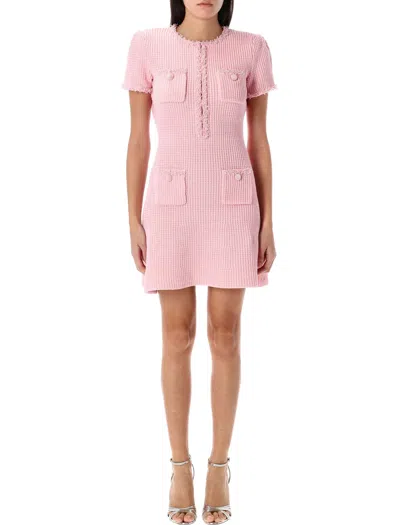 SELF-PORTRAIT STYLISH TEXTURED KNIT MINI DRESS (SIZE S)