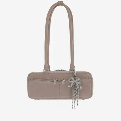 Self-portrait Suede Baguette In Gray