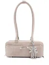 Self-portrait Suede Baguette Shoulder Bag In Pink