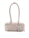 Self-portrait Suede Baguette Shoulder Bag In Gray