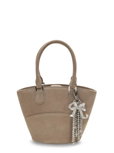 SELF-PORTRAIT SUEDE SHOULDER BAG WITH CHARMS