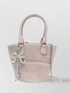 Self-portrait Suede Tote Bag Crystal Embellishment