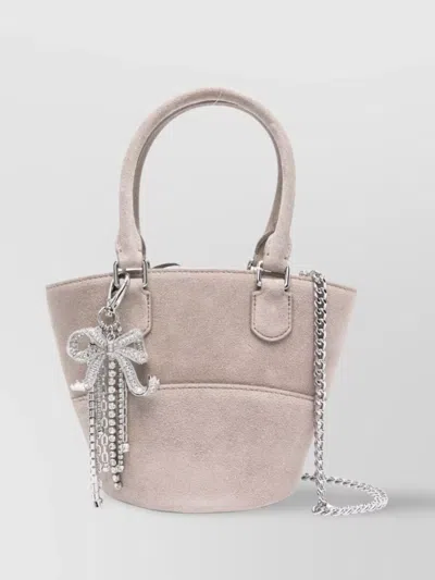 Self-portrait Suede Tote Bag Crystal Embellishment
