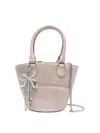 Self-portrait Suede Tote Bag In Gray