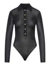 Self-portrait Knitted Bodysuit In Black