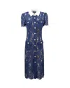 Self-portrait Self Portrait Women Lace Contrast Collar Midi Dress In Blue