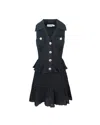 Self-portrait Pointelle-knit Sleeveless Mini Dress In Blue
