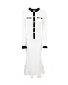 Self-portrait Pointelle Knit Contrast Midi Dress