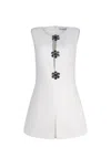 Self-portrait Brooch-detail Playsuit In White