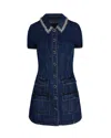 Self-portrait Mini Abito In Denim Blue In Multi