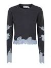 Self-portrait Grey Contrast Lace Jumper In Gray