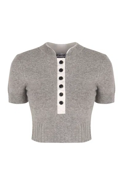 Self-portrait Sweater In Wool Blend In Gray